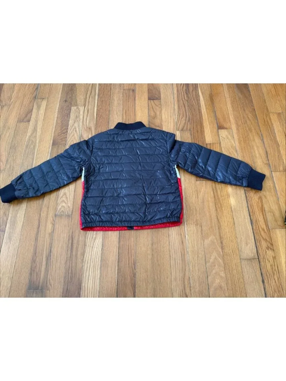 Moncler Kid's Boys Down Quilted Light Puffer Jacket Blue/White/Red Size 6 (Q11)